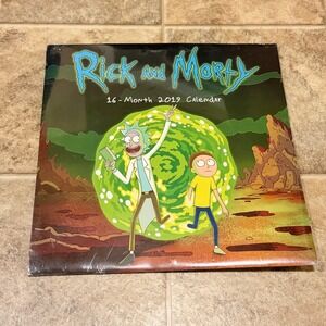 Rick and Morty 2019 Wall Calendar 16-Month Adult Swim DateWorks New Sealed